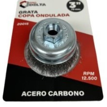 DELTA Grata Copa 75MM 3" Trenzada Acero Carbono 